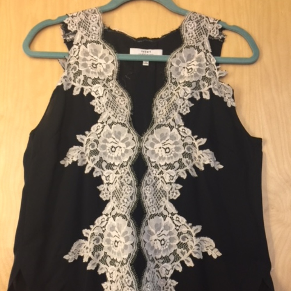 Robert Rodriguez silk and lace top